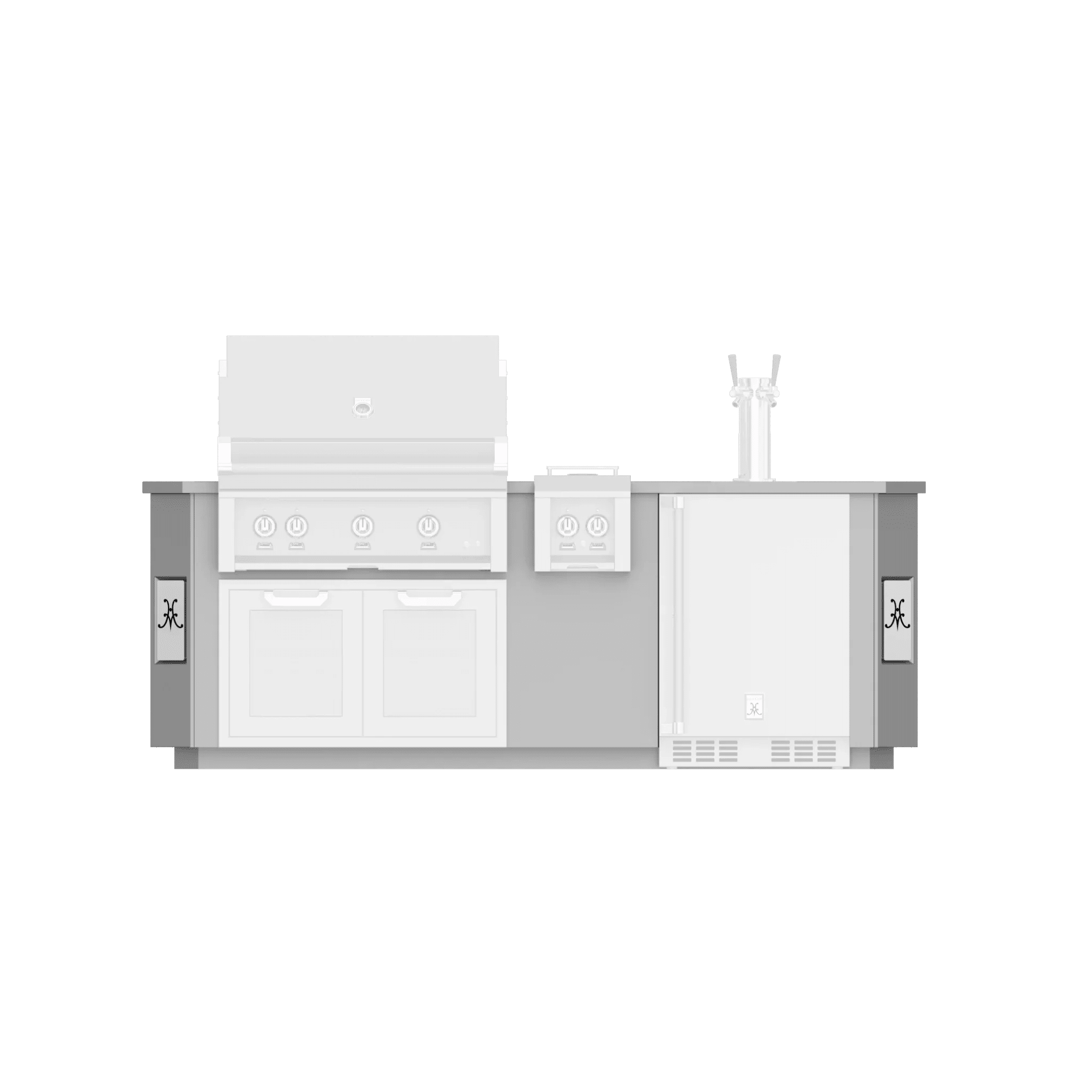 Hestan 8 Ft. GE Series Kitchen Island With Side Burner Cutout - GES08 - by Hestan | Buy at Agent BBQ