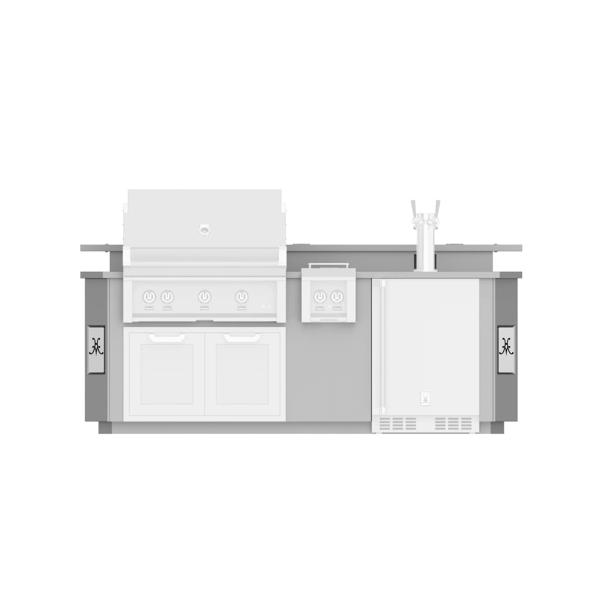 Hestan 8 Ft. GE Series Kitchen Island With Side Burner Cutout - GES08 - by Hestan | Buy at Agent BBQ