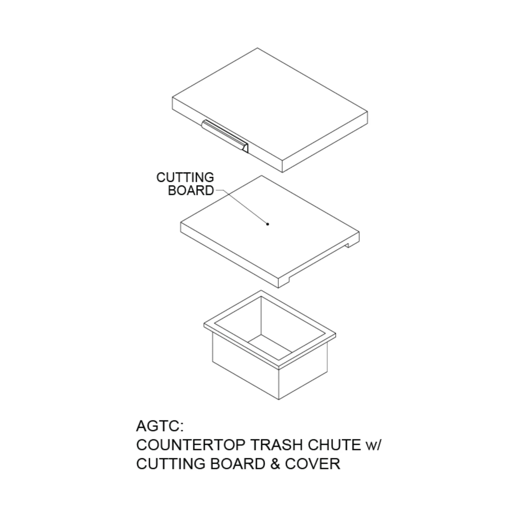 Hestan Outdoor Countertop Trash Chute - AGTC - by Hestan | Buy at Agent BBQ