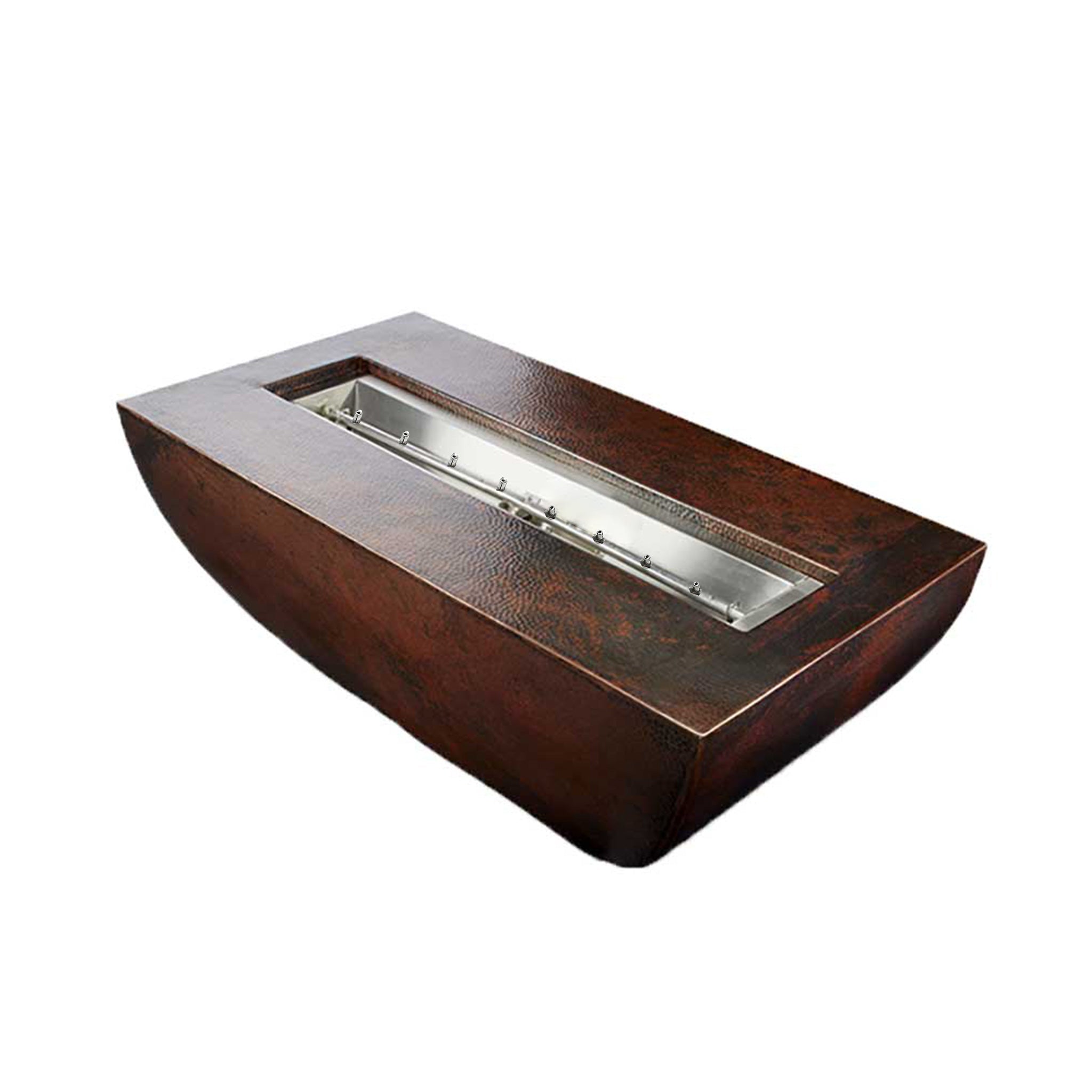 Hammered Copper Phoenix Trough Torpedo Fire Bowl 47" x 25" by HPC Fire - Gas Fire Pits by HPC Fire | Buy at Agent BBQ