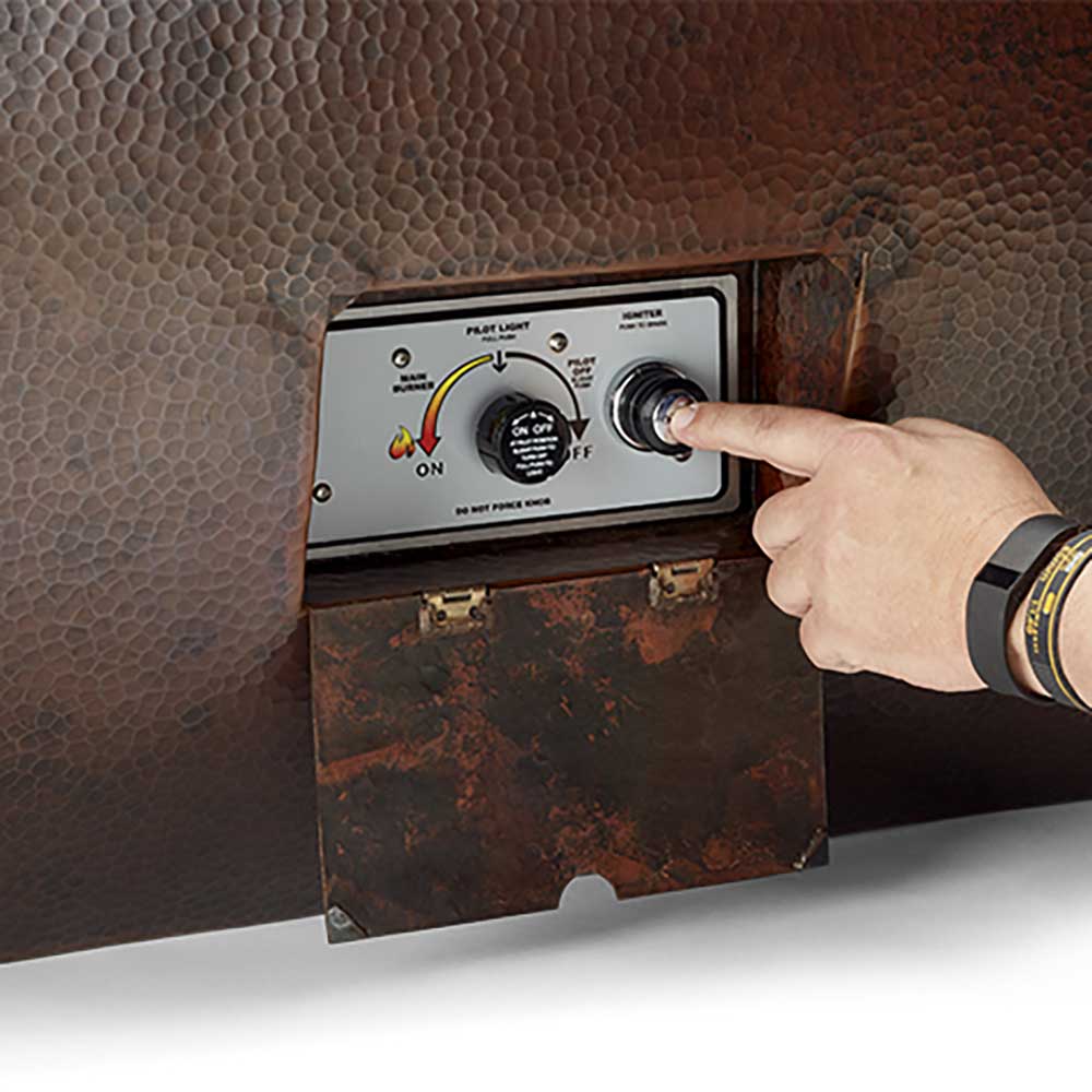 Hammered Copper Phoenix Trough Torpedo Fire Bowl 47" x 25" by HPC Fire - Gas Fire Pits by HPC Fire | Buy at Agent BBQ