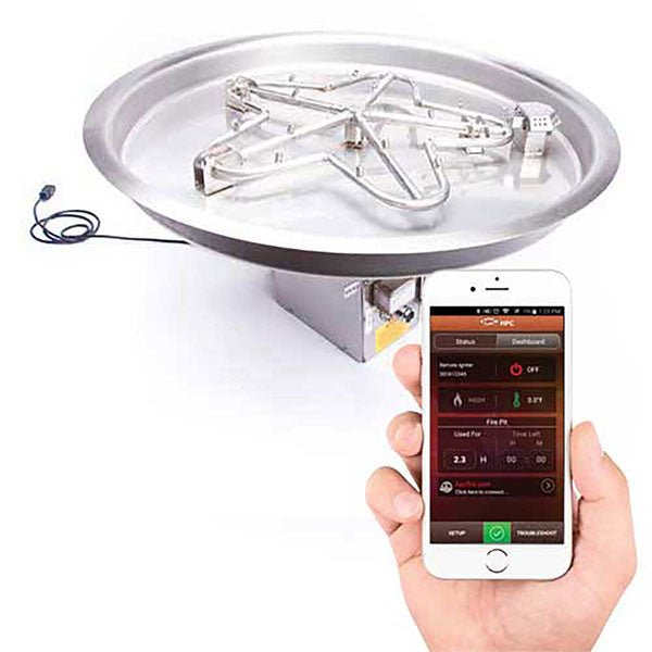 Round Drop - In Torpedo Fire Pit Burner Kit - Hi/Lo Electronic Ignition by HPC Fire - Fire Pit Electronic Ignition Burner kits by HPC Fire | Buy at Agent BBQ
