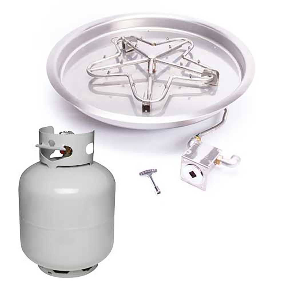 Round Drop - In Torpedo Fire Pit Burner Kit Match Lit Ignition by HPC Fire - Fire Pit Match Lit Ignition Burner Kits by HPC Fire | Buy at Agent BBQ