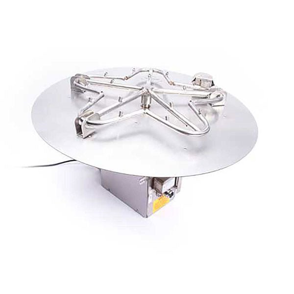 Round Flat Torpedo Fire Pit Burner Kit - On/Off Electronic Ignition by HPC Fire - Fire Pit Pan and Burner Kit by HPC Fire | Buy at Agent BBQ