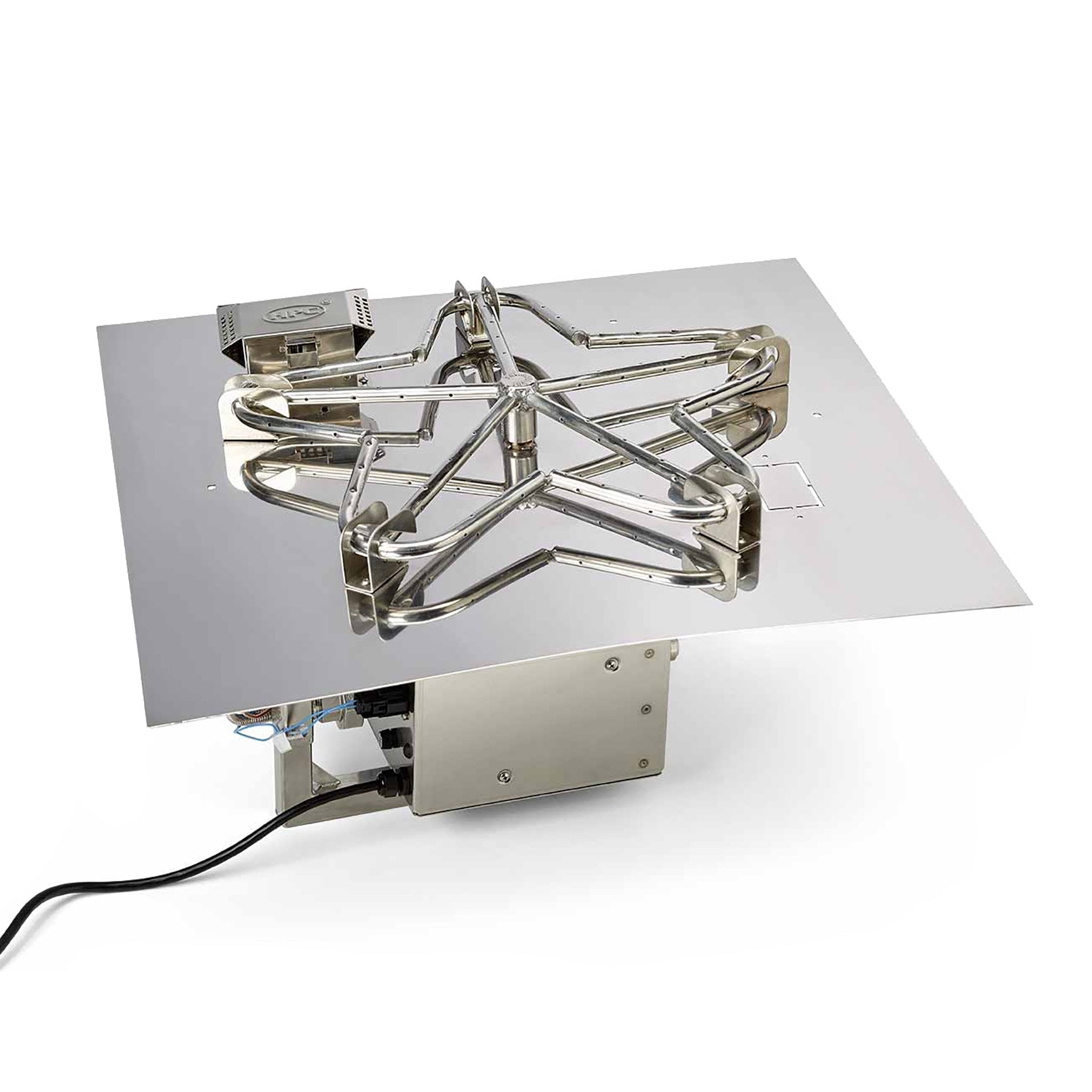 Square Flat Fire Pit Burner Kit - On/Off Electronic Ignition by HPC Fire - Fire Pit Pan and Burner Kit by HPC Fire | Buy at Agent BBQ