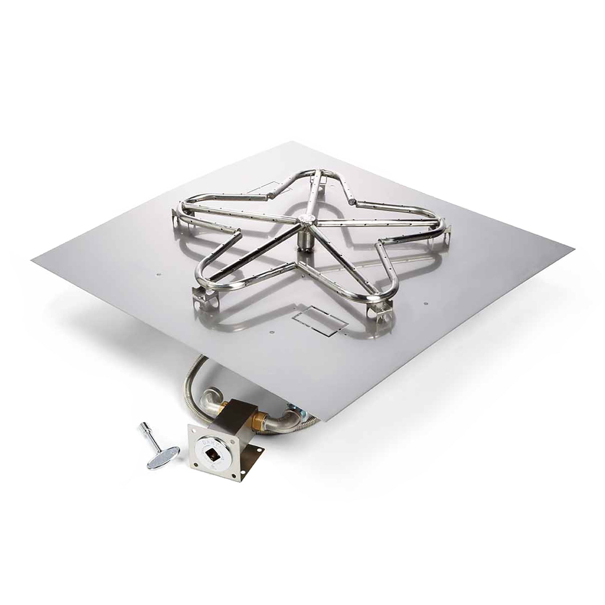 Square Flat Ignition Fire Pit Burner Kit Match Lit by HPC Fire - Fire Pit Pan and Burner Kit by HPC Fire | Buy at Agent BBQ