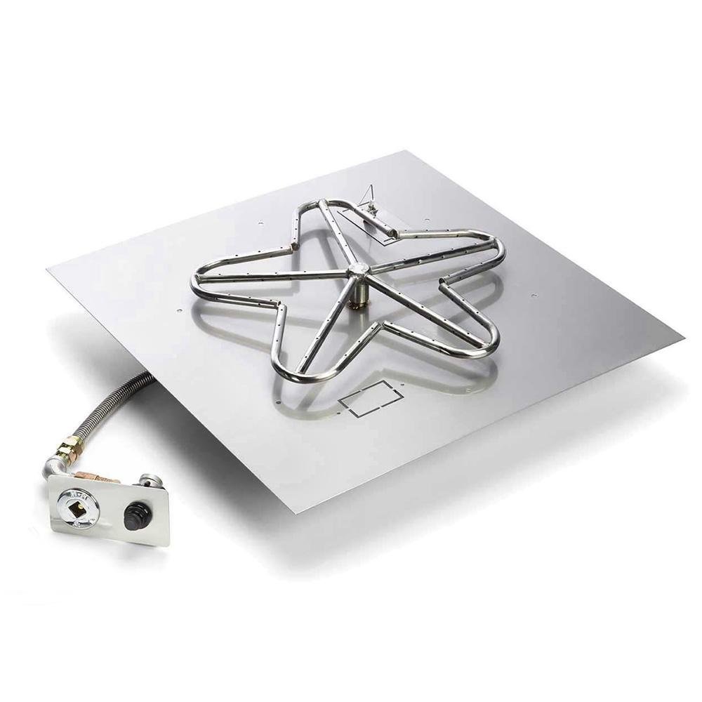 Square Flat Ignition Fire Pit Burner Kit Match Lit by HPC Fire - Fire Pit Pan and Burner Kit by HPC Fire | Buy at Agent BBQ