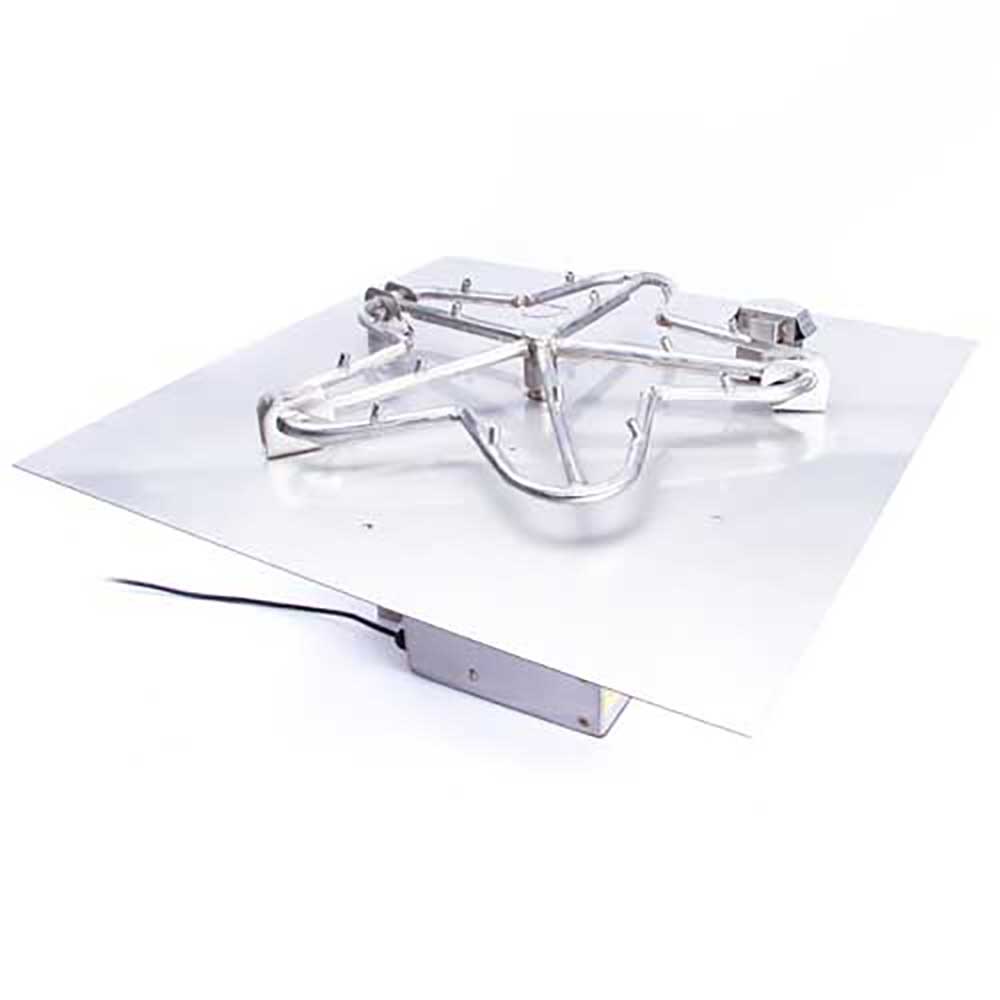 Square Flat Torpedo Fire Pit Burner Kit - On/Off Electronic Ignition by HPC Fire - Fire Pit Pan and Burner Kit by HPC Fire | Buy at Agent BBQ