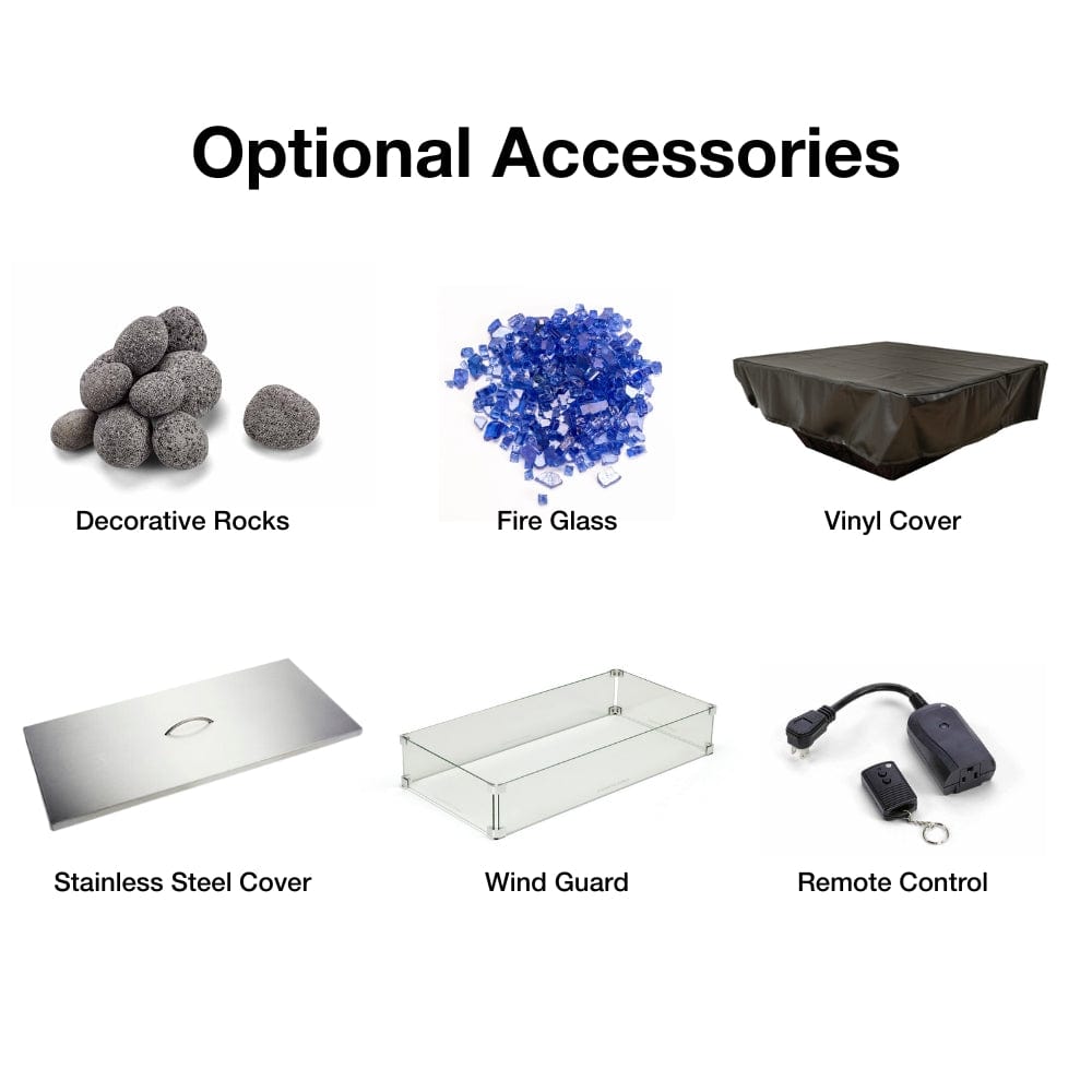 HPC Linear Trough Gas Fire Pit Insert with On/Off Electronic Ignition - by HPC | Buy at Agent BBQ