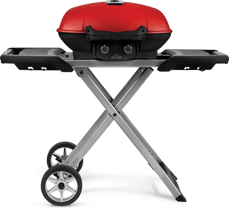 Napoleon TravelQ 285X (Red) Portable Propane Gas Grill with Scissor Cart and Griddle - TQ285X-RD-1-A