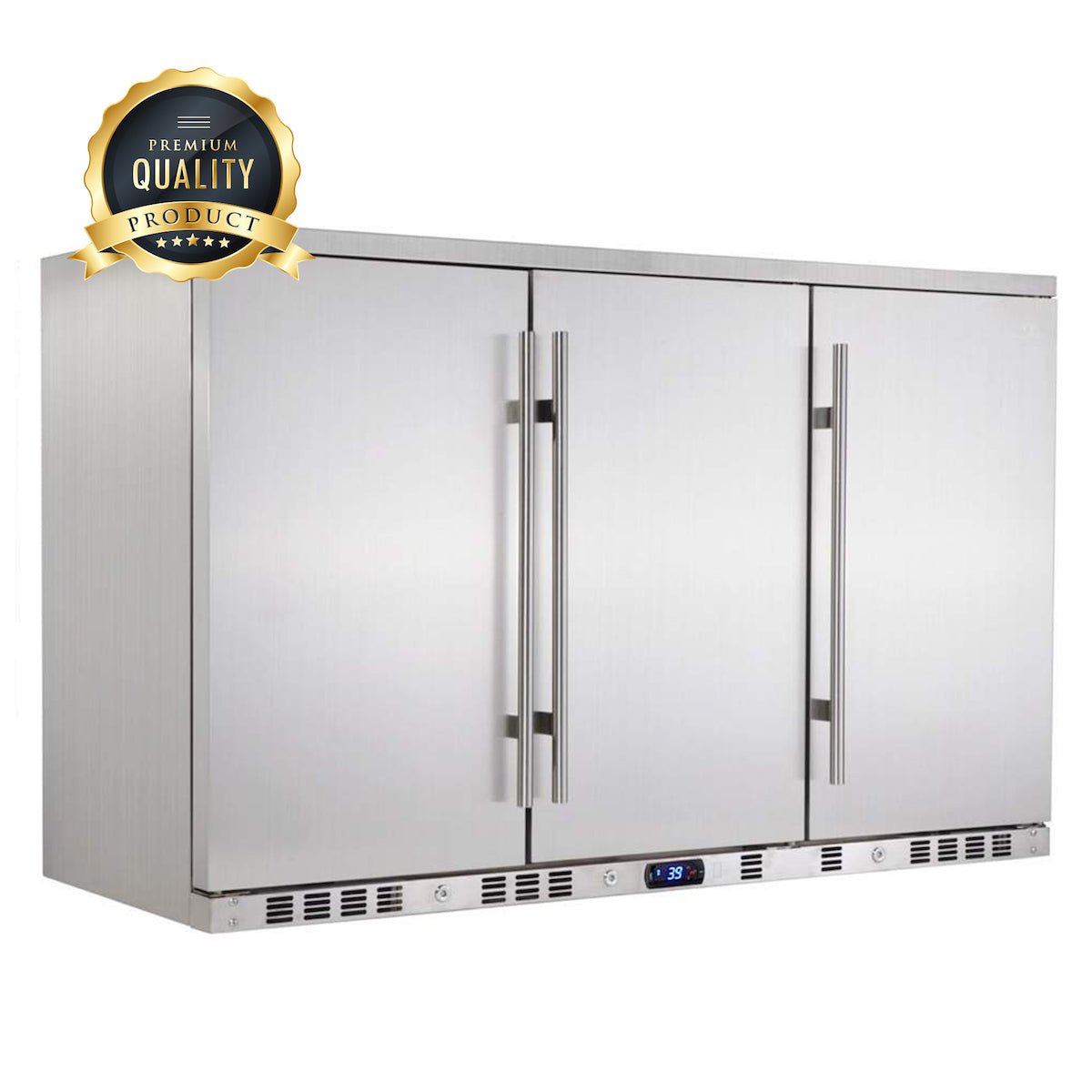 53 Inch Solid 3 - Door Outdoor Beverage Drinks Cooler - Beverage Coolers by KingsBottle | Buy at Agent BBQ