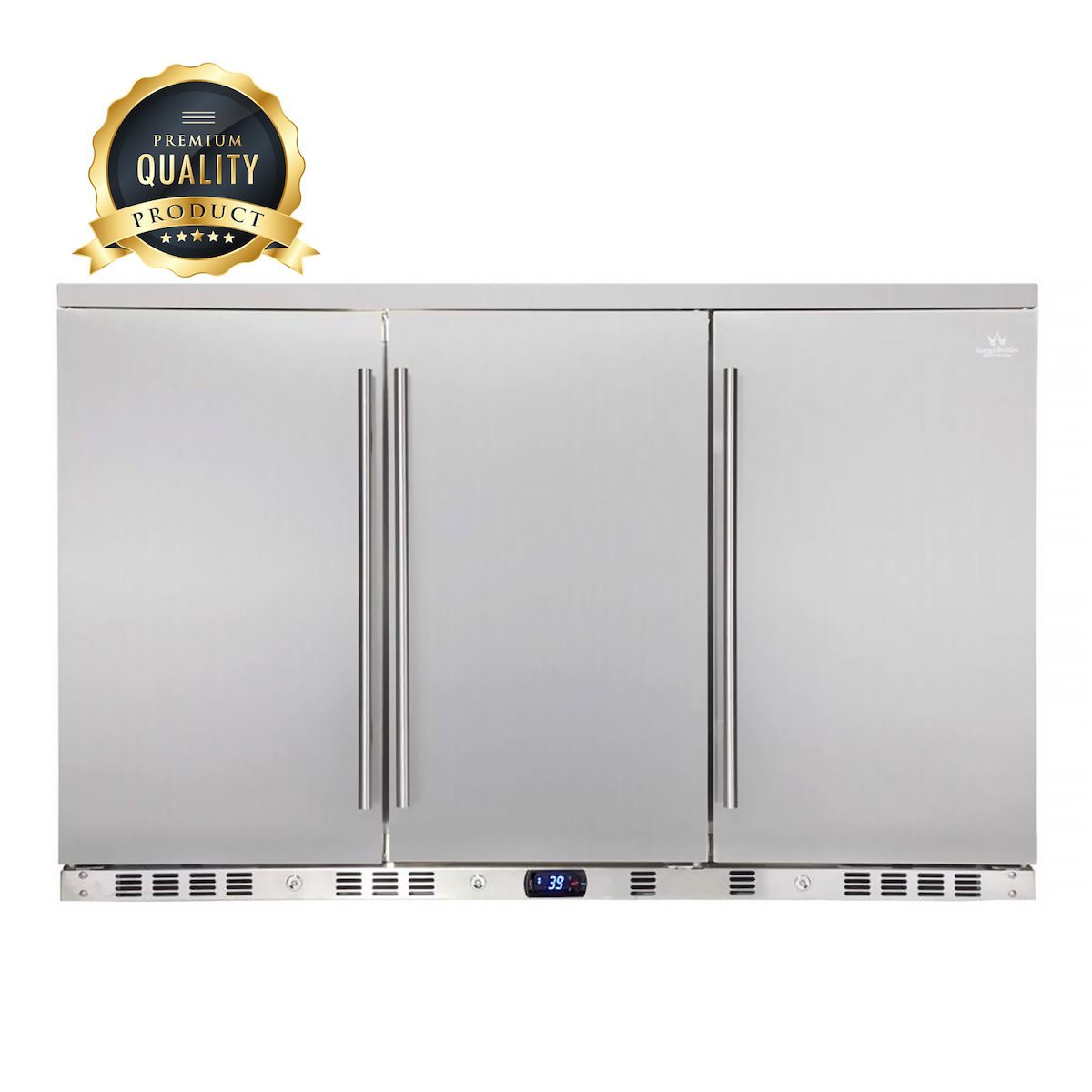 53 Inch Solid 3 - Door Outdoor Beverage Drinks Cooler - Beverage Coolers by KingsBottle | Buy at Agent BBQ