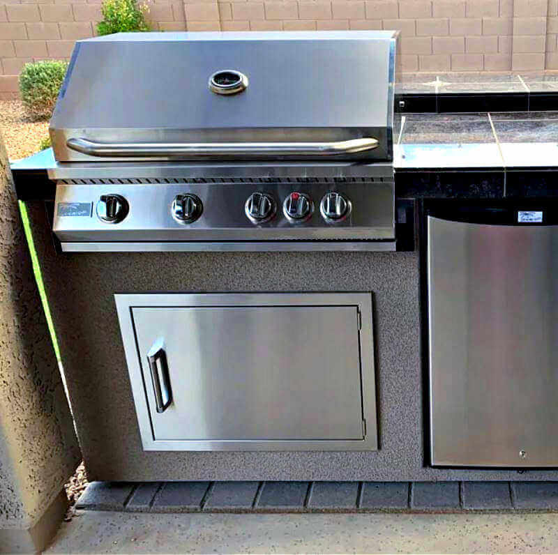 Kokomo Grills 20 Inch Reversible Stainless Steel Access Horizontal Door - KO - 1420H - Outdoor Kitchen Door by Kokomo Grills | Buy at Agent BBQ