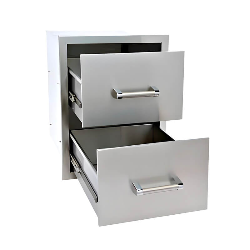 Kokomo Grills 22 Inch Stainless Steel Double Drawer - KO - DD12 - Double Drawer by Kokomo Grills | Buy at Agent BBQ