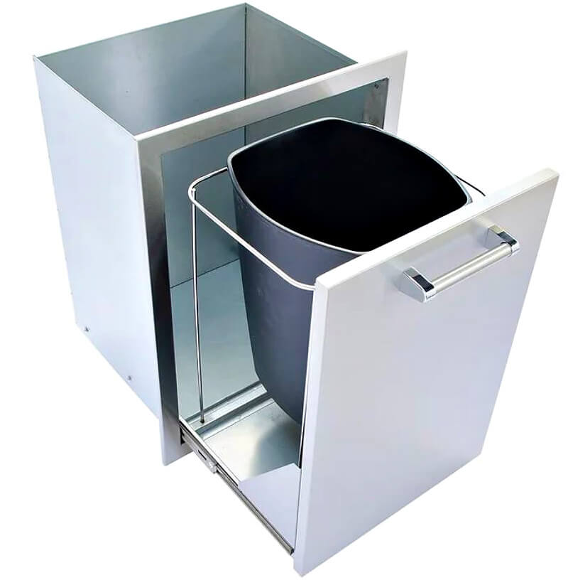 Kokomo Grills 24 Inch Stainless Steel Trash/Propane Pull - Out Drawer - KO - TRHD - Outdoor Kitchen Drawer by Kokomo Grills | Buy at Agent BBQ