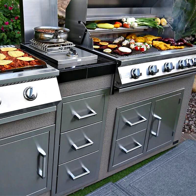 Kokomo Grills 27 Inch Stainless Steel Triple Drawer - Outdoor Kitchen Drawer by Kokomo Grills | Buy at Agent BBQ