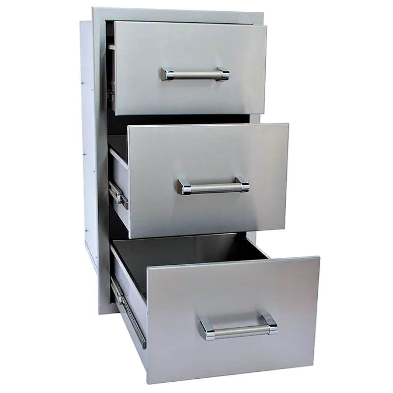 Kokomo Grills 27 Inch Stainless Steel Triple Drawer - Outdoor Kitchen Drawer by Kokomo Grills | Buy at Agent BBQ