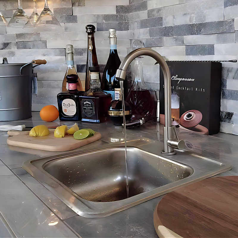 KoKoMo Grills Built - In 15 - Inch Outdoor Kitchen Sink - KO - SINK - Outdoor Sink by Kokomo Grills | Buy at Agent BBQ