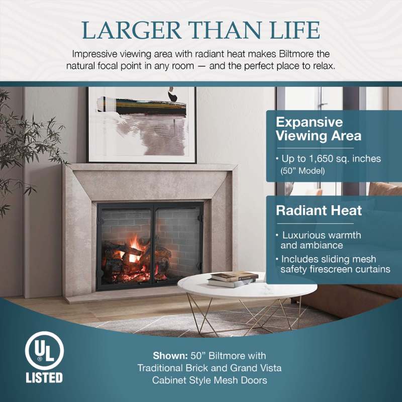 Majestic Biltmore 50" Radiant Wood Burning Fireplace | SB100, SB100HB - by Majestic | Buy at Agent BBQ