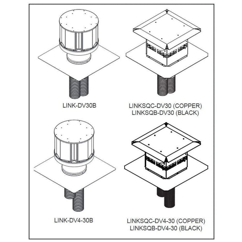 Majestic Direct Vent Venting Kit With One 4 - Foot Liner, One 30 - Foot Liner and Round Termination Cap Components - LINK - DV4 - 30B - by Majestic | Buy at Agent BBQ