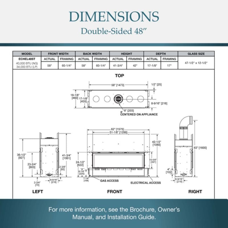 Majestic Echelon II 48" See Through Linear Direct Vent Gas Fireplace | ECHEL48ST - by Majestic | Buy at Agent BBQ