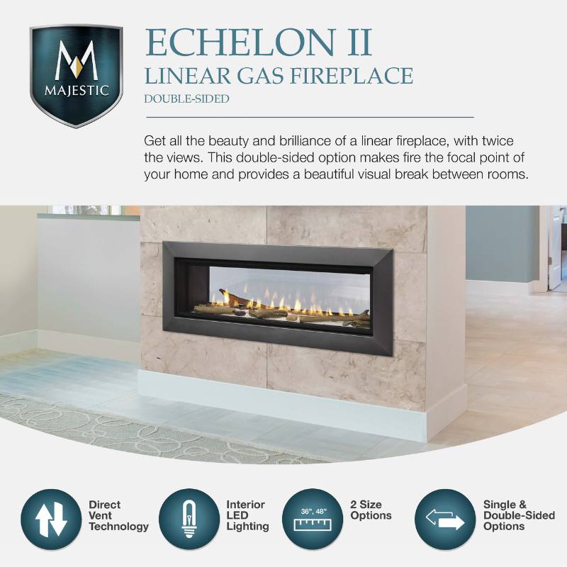Majestic Echelon II 48" See Through Linear Direct Vent Gas Fireplace | ECHEL48ST - by Majestic | Buy at Agent BBQ