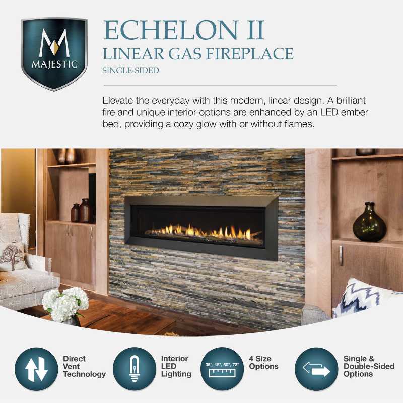 Majestic Echelon II 60" Linear Direct Vent Gas Fireplace | ECHEL60IN - by Majestic | Buy at Agent BBQ