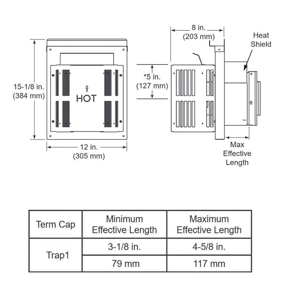 Majestic Horizontal Termination Cap with Short Flue - by Majestic | Buy at Agent BBQ