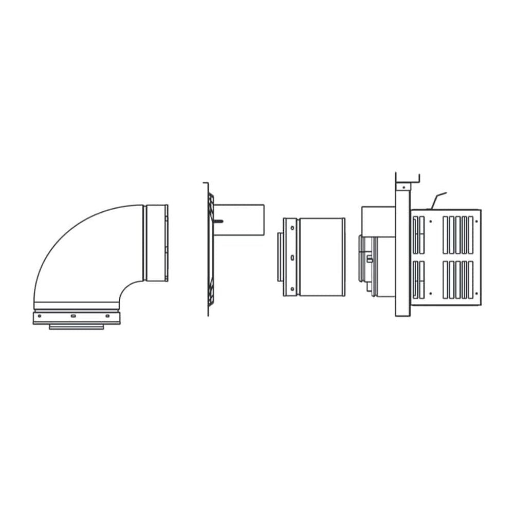 Majestic Horizontal Termination Kit with Long Flue - by Majestic | Buy at Agent BBQ