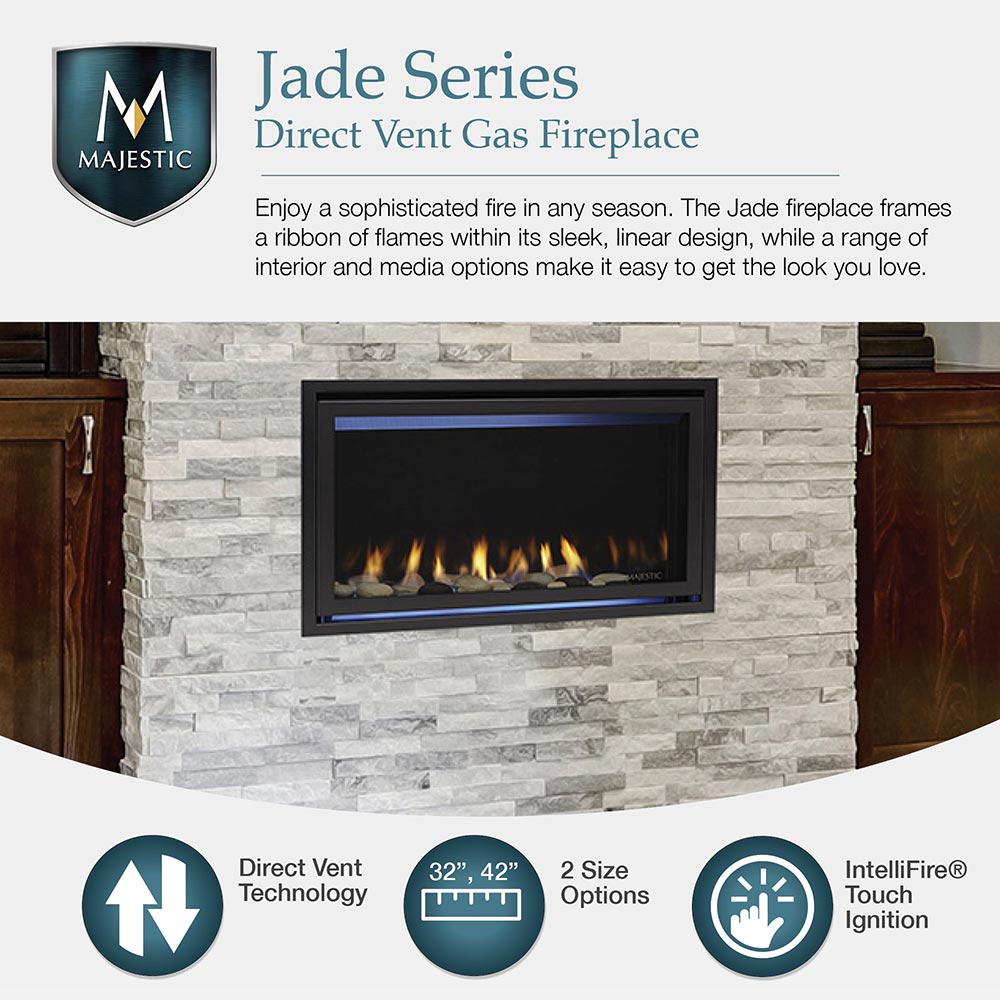 Majestic Jade 42 - Inch Direct Vent Gas Fireplace - JADE42IN - by Majestic | Buy at Agent BBQ