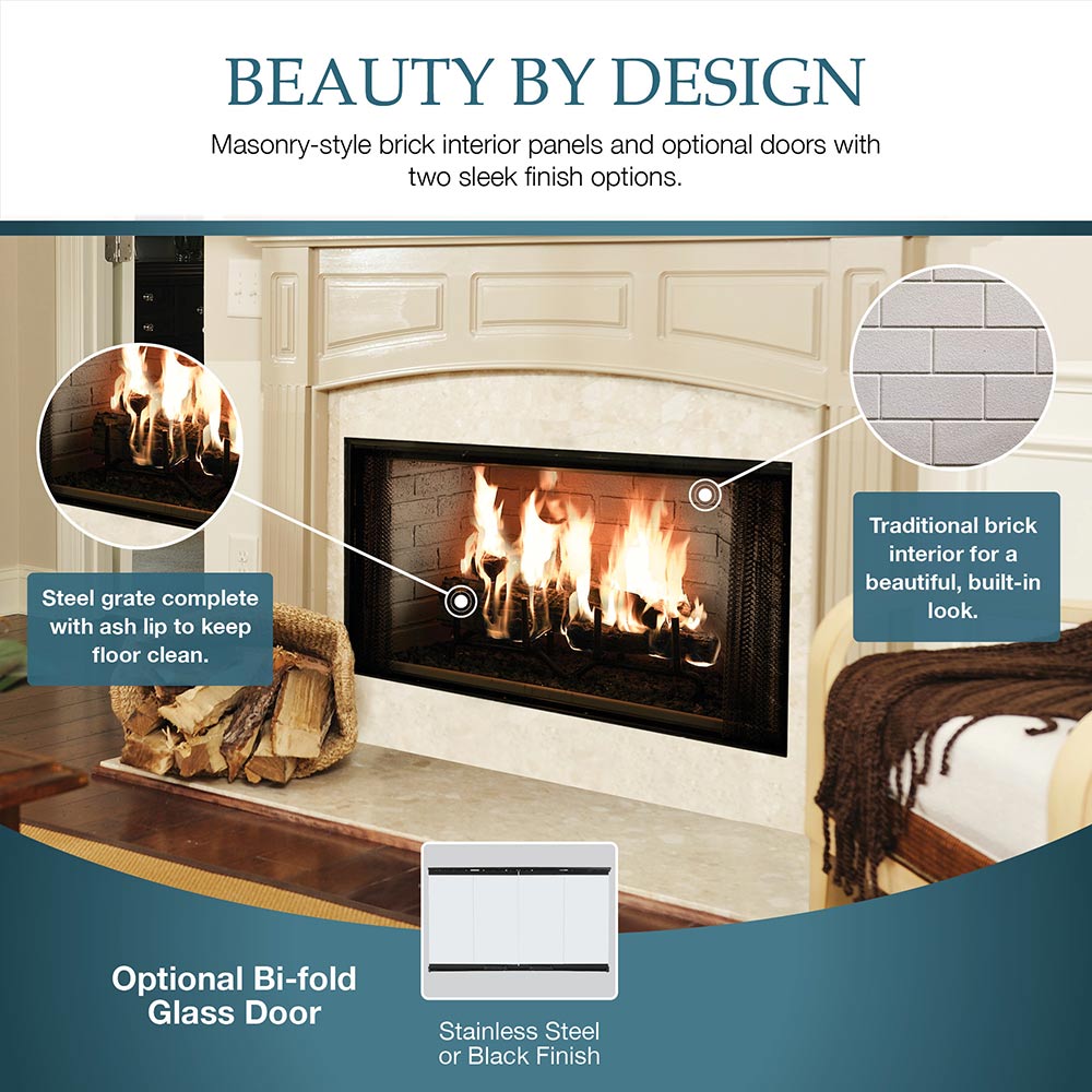 Majestic Royalton 36 - Inch Radiant Wood Burning Fireplace - by Majestic | Buy at Agent BBQ
