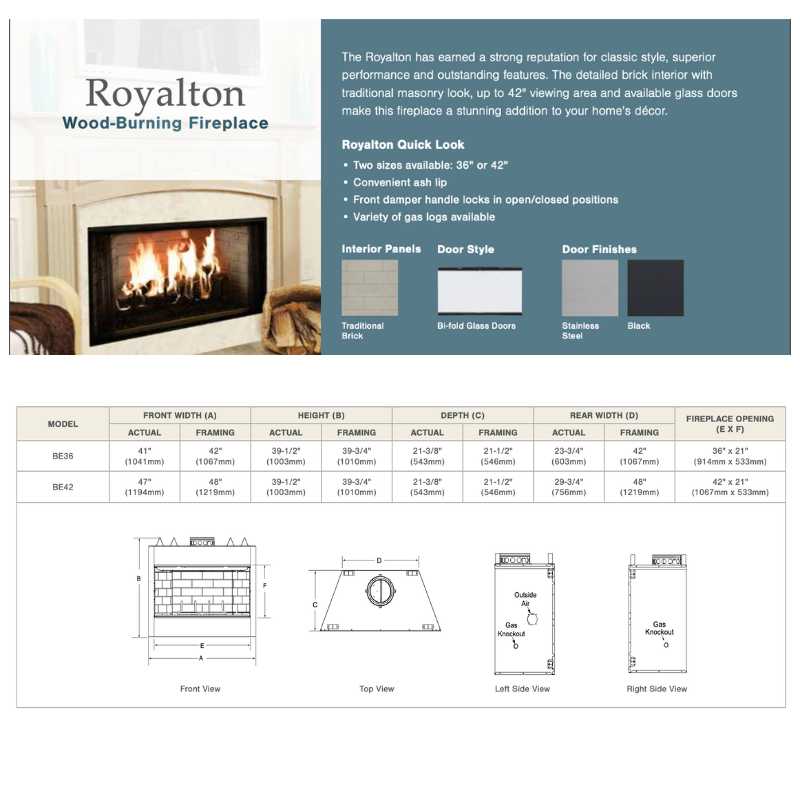Majestic Royalton Wood Burning Fireplace | BE36, BE42 - by Majestic | Buy at Agent BBQ