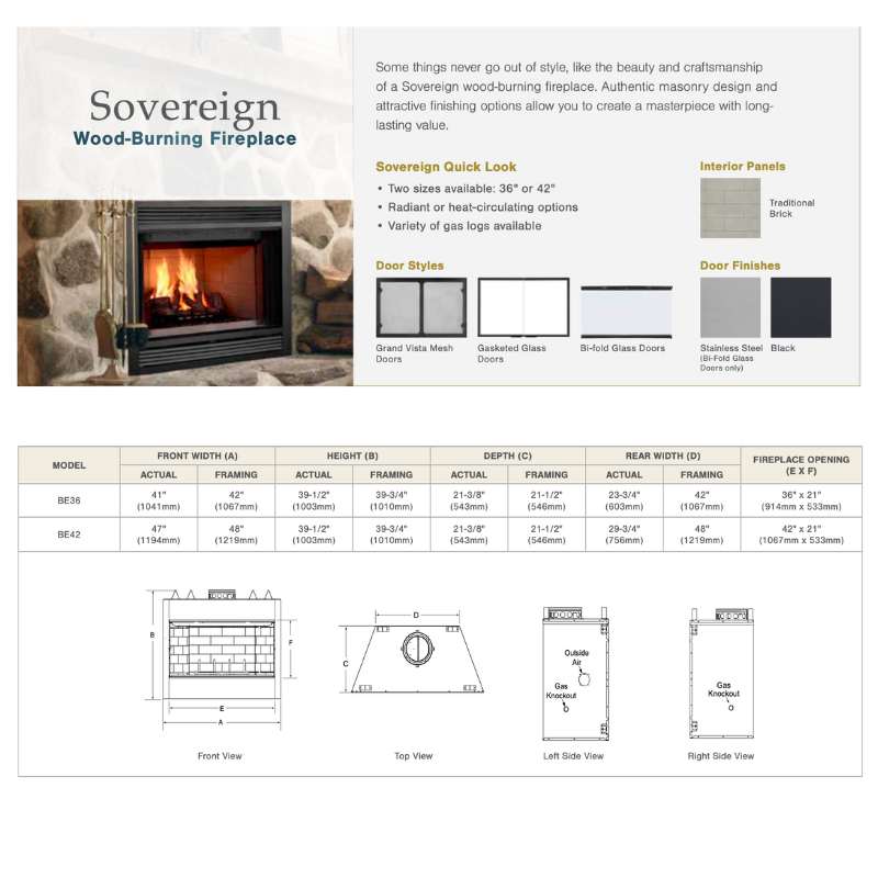 Majestic Sovereign Heat Circulating Wood Burning Fireplace - by Majestic | Buy at Agent BBQ