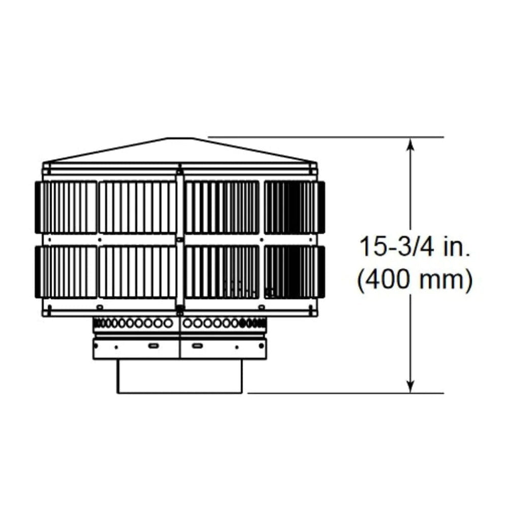 Majestic TR344 Round Termination Cap With Storm Collar - by Majestic | Buy at Agent BBQ