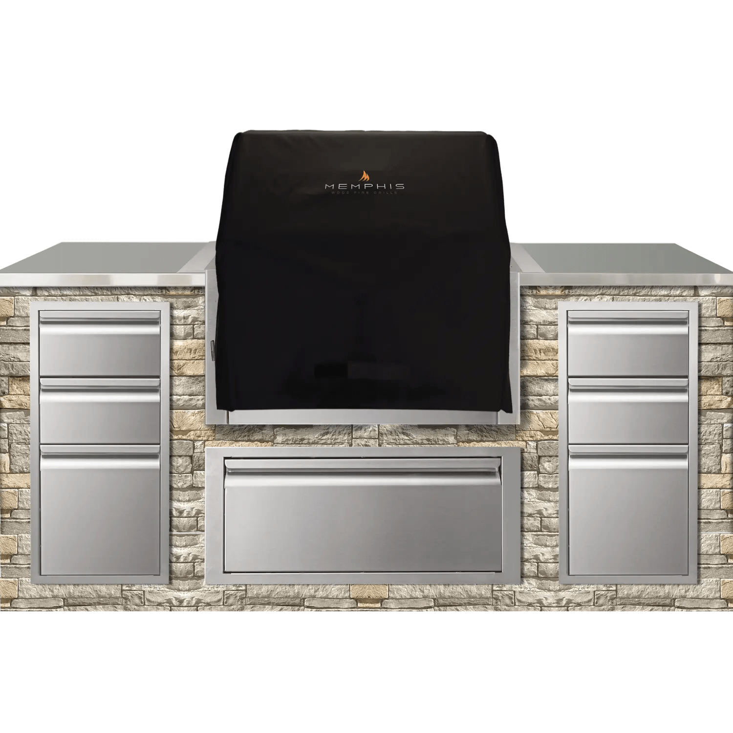 Memphis 30" Black Polyester Grill Cover for Elevate ITC2 Built - In Pellet Grill - Outdoor Grill Accessories by Memphis Grills | Buy at Agent BBQ