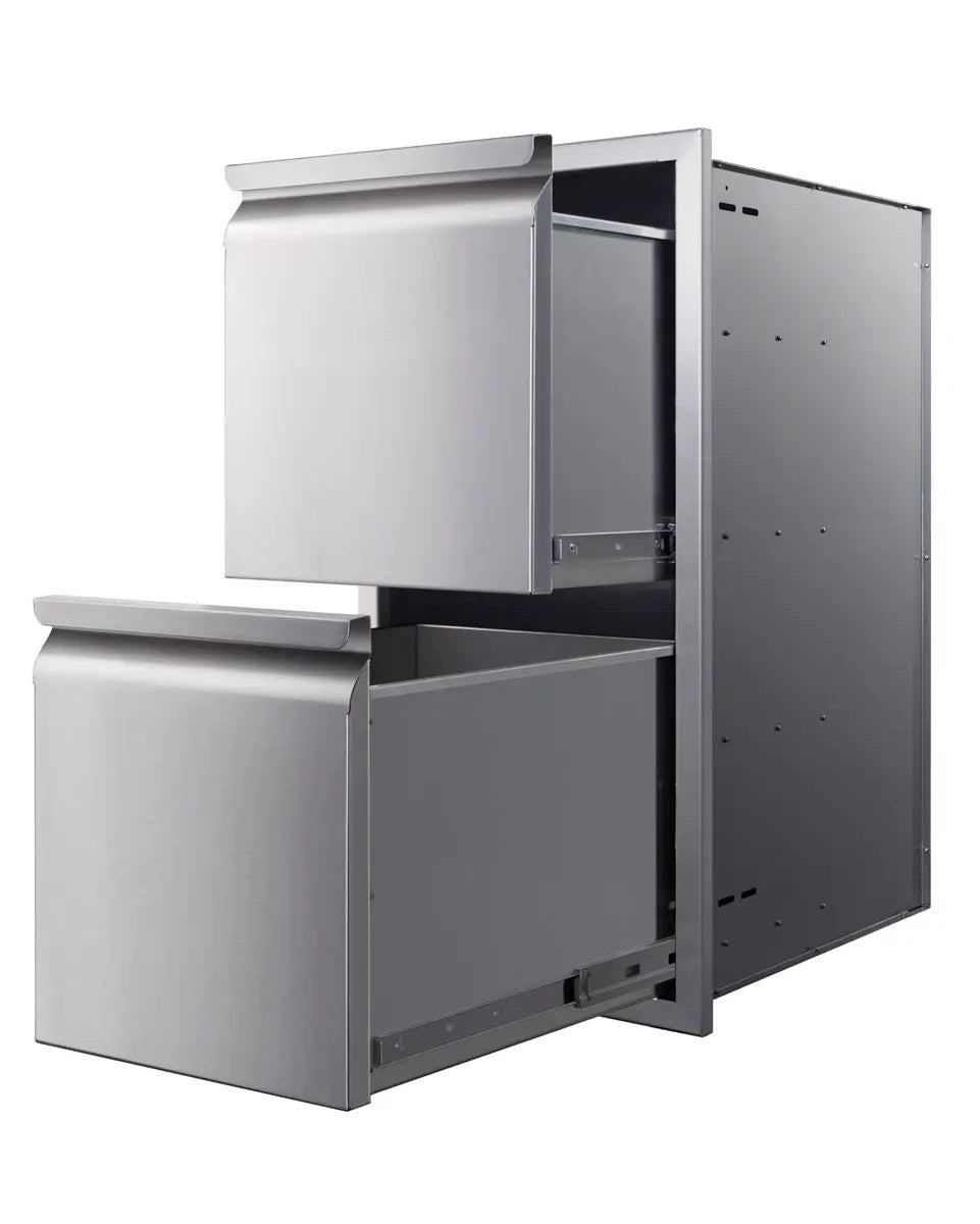 Memphis Grills 15" Two Drawer Stack - VGC15DB2 - Outdoor Kitchens by Memphis Grills | Buy at Agent BBQ