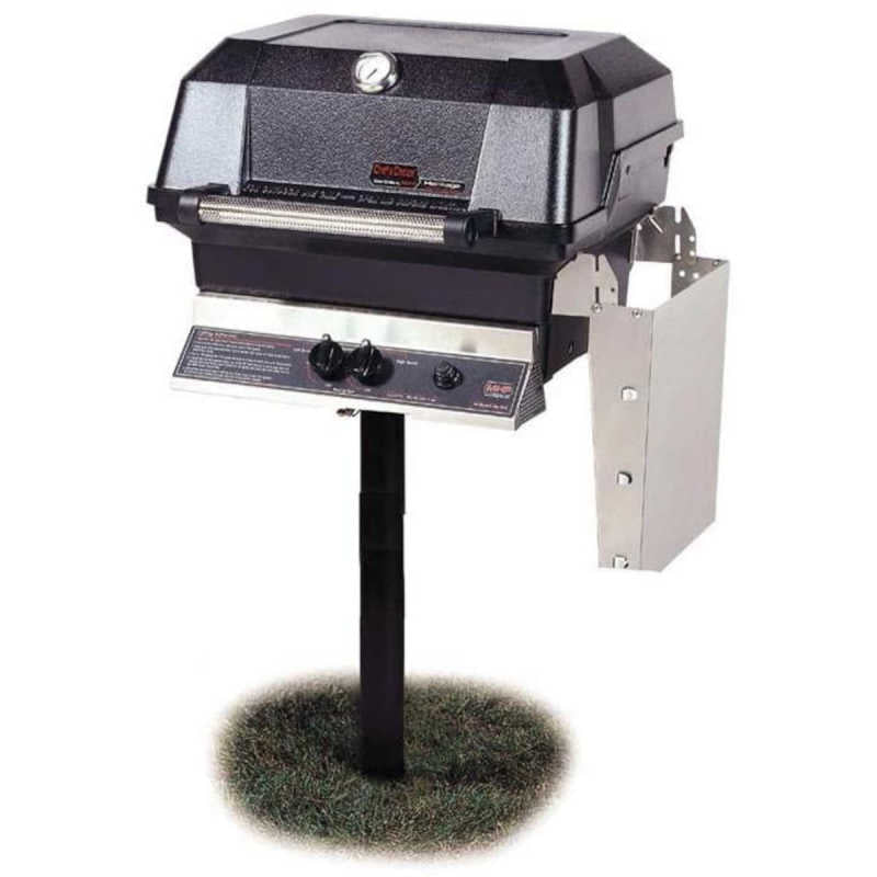 MHP JNR4DD Gas Grill With Stainless Steel Shelves And SearMagic Grids On In - Ground Post - In - Ground Post Gas Grill by MHP | Buy at Agent BBQ