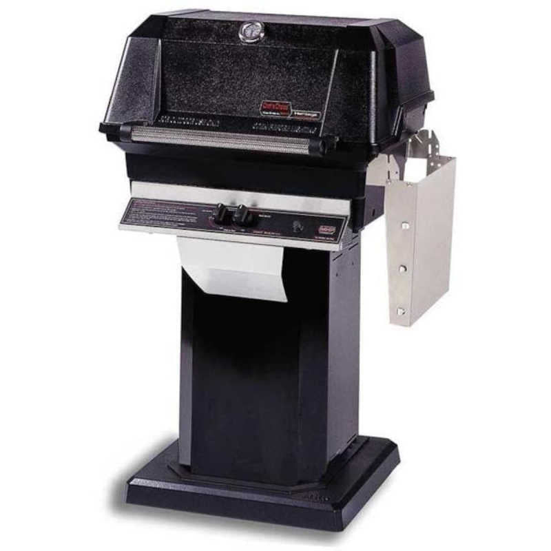 MHP JNR4DD Gas Grill With Stainless Steel Shelves And Stainless Grids On Black Patio Base - Patio Post Gas Grill by MHP | Buy at Agent BBQ