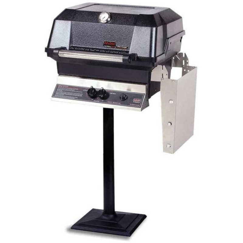 MHP JNR4DD Gas Grill With Stainless Steel Shelves And Stainless Grids On Bolt Down Post - Patio Post Gas Grill by MHP | Buy at Agent BBQ