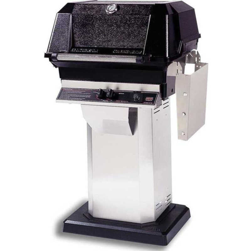 MHP JNR4DD Gas Grill With Stainless Steel Shelves And Stainless Steel Grids On Stainless Patio Base - Patio Post Gas Grill by MHP | Buy at Agent BBQ
