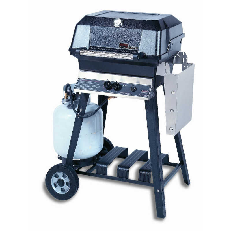 MHP JNR4DD Propane Gas Grill With Stainless Steel Shelves And Stainless Steel Grids On Aluminum Cart - Freestanding Gas Grill by MHP | Buy at Agent BBQ