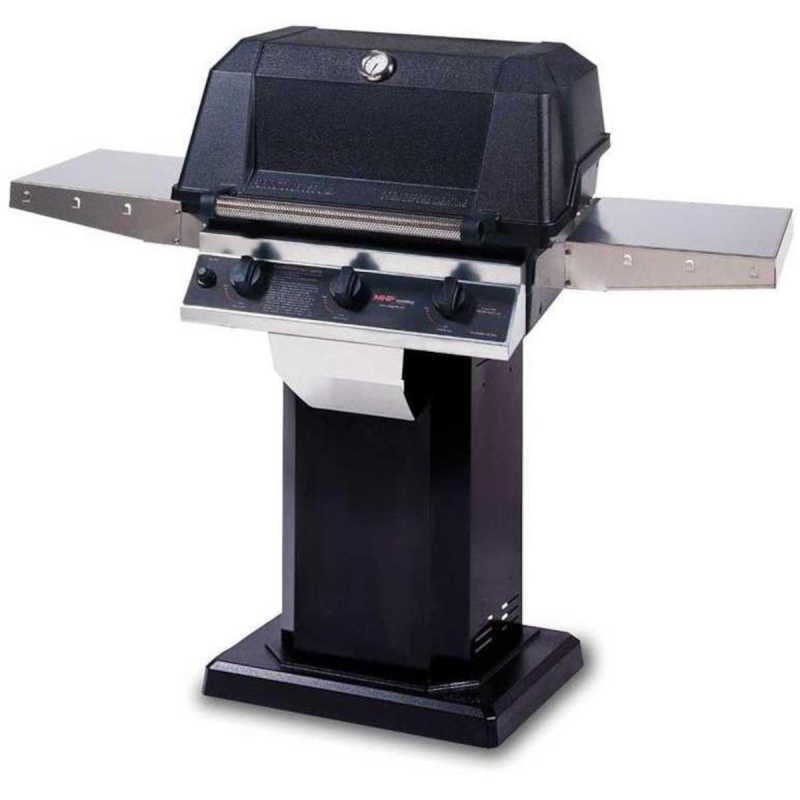 MHP Tri - Burn W3G4DD Gas Grill With SearMagic Grids On Blaxk Patio Base - Patio Post Gas Grill by MHP | Buy at Agent BBQ