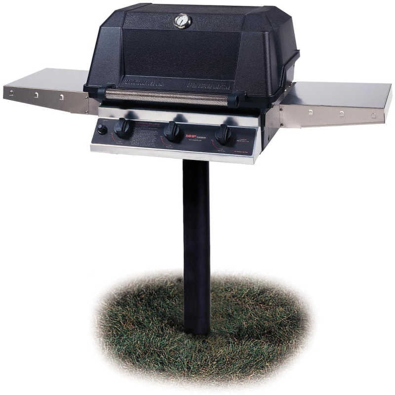 MHP WHRG4DD Hybrid Gas Grill W/ SearMagic Grids On In - Ground Post - by MHP | Buy at Agent BBQ