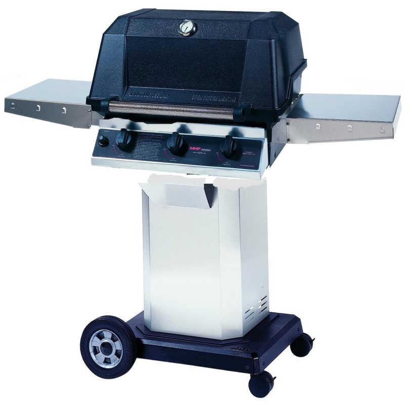 MHP WHRG4DD Hybrid Gas Grill W/ SearMagic Grids On Stainless Cart - Freestanding Gas Grill by MHP | Buy at Agent BBQ
