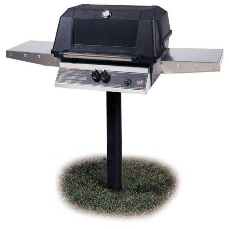 MHP WNK4DD Gas Grill With Stainless Steel Shelves And SearMagic Grids On In - Ground Post - In - Ground Post Gas Grill by MHP | Buy at Agent BBQ