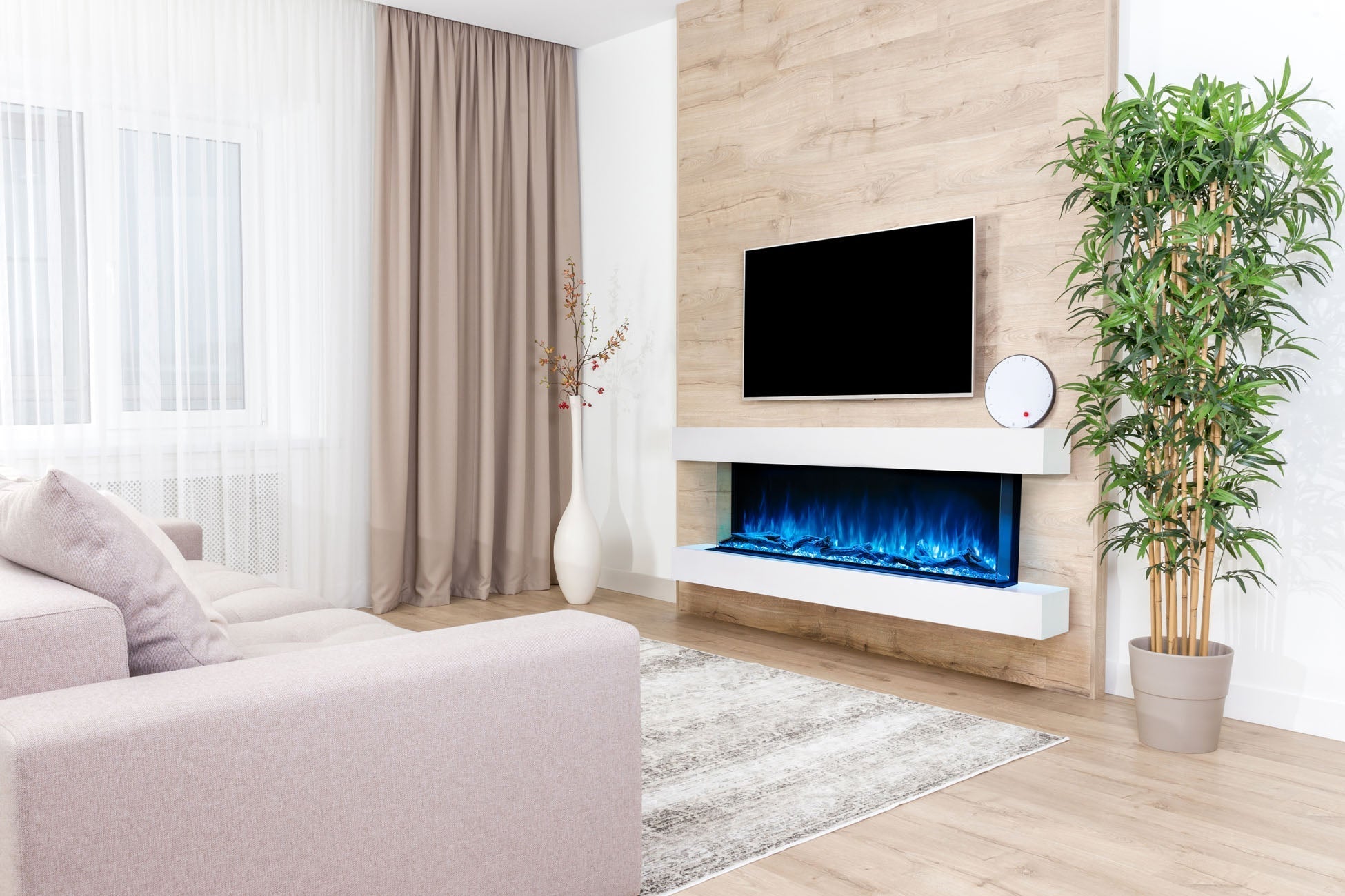 Modern Flames Landscape Pro 58'' Electric Fireplace Wall Mount Studio Suite | White Ready to Paint - Electric Fireplace by Modern Flames | Buy at Agent BBQ