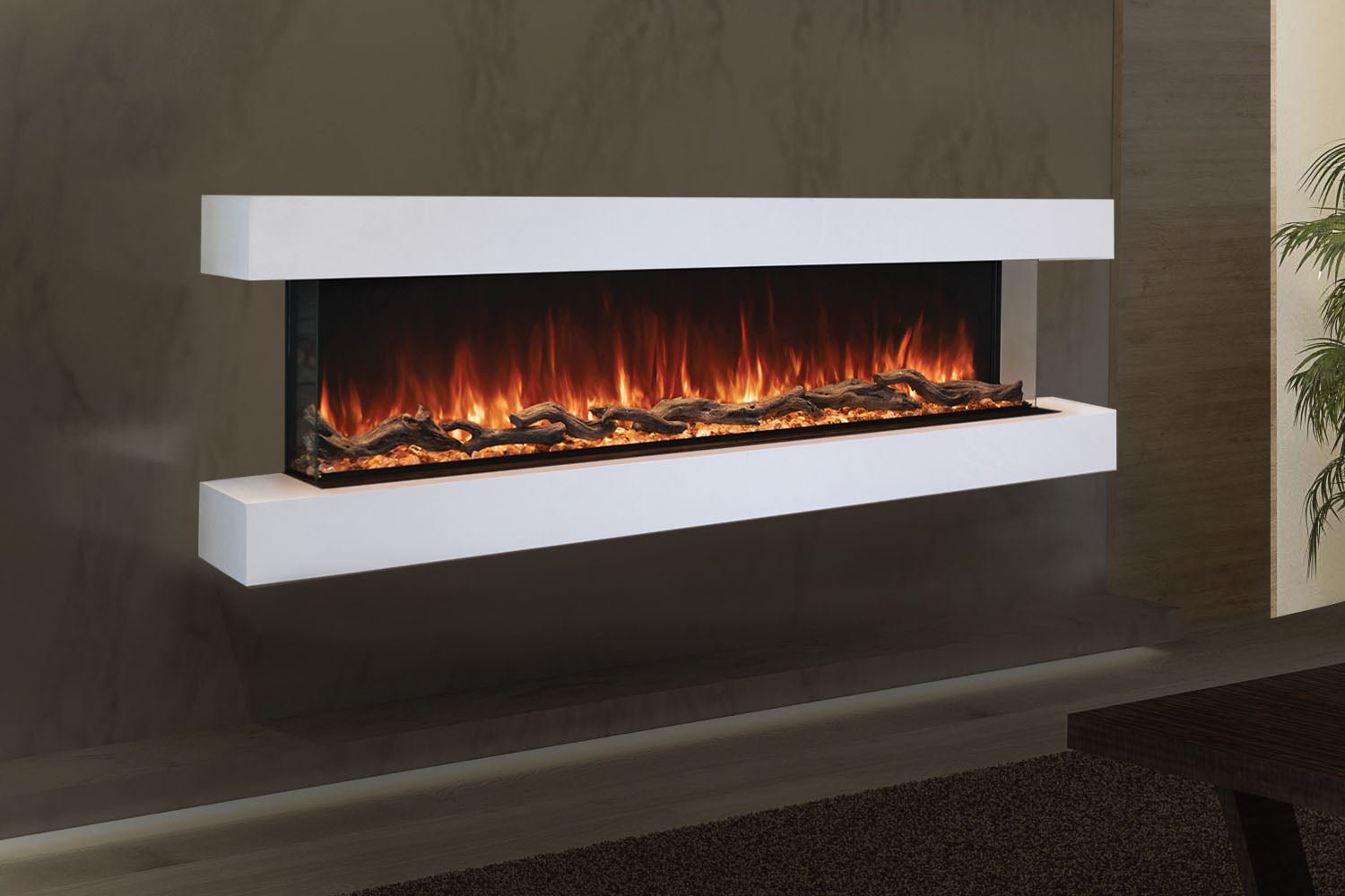 Modern Flames Landscape Pro 58'' Electric Fireplace Wall Mount Studio Suite | White Ready to Paint - Electric Fireplace by Modern Flames | Buy at Agent BBQ