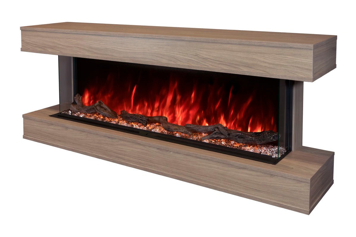Modern Flames Landscape Pro 82" Studio Suite Wall Mount Mantel Package | Coastal Sand - Electric Fireplace by Modern Flames | Buy at Agent BBQ
