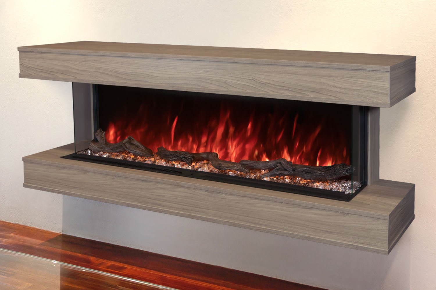 Modern Flames Landscape Pro 82" Studio Suite Wall Mount Mantel Package | Coastal Sand - Electric Fireplace by Modern Flames | Buy at Agent BBQ