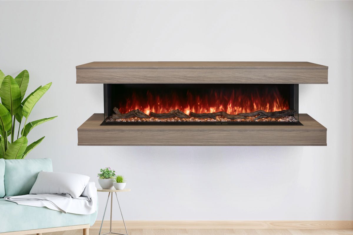 Modern Flames Landscape Pro 82" Studio Suite Wall Mount Mantel Package | Coastal Sand - Electric Fireplace by Modern Flames | Buy at Agent BBQ